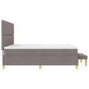 vidaXL Boxrugós ágy fejtámlával Tópszínű 200 x 200 cm szövet