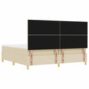 vidaXL Boxrugós ágy fejtámlával Krém 200 x 200 cm szövet
