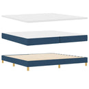 vidaXL Boxrugós ágy fejtámlával Kék 200 x 200 cm szövet