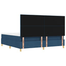 vidaXL Boxrugós ágy fejtámlával Kék 200 x 200 cm szövet