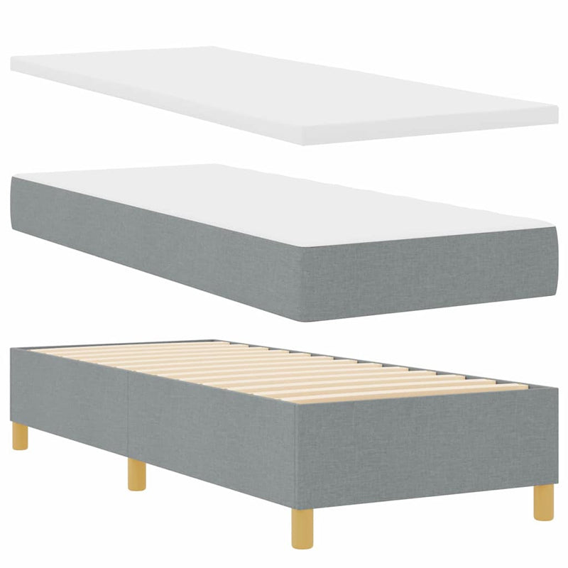 vidaXL Boxrugós ágy matracmal Világosszürke 80 x 200 cm szövet