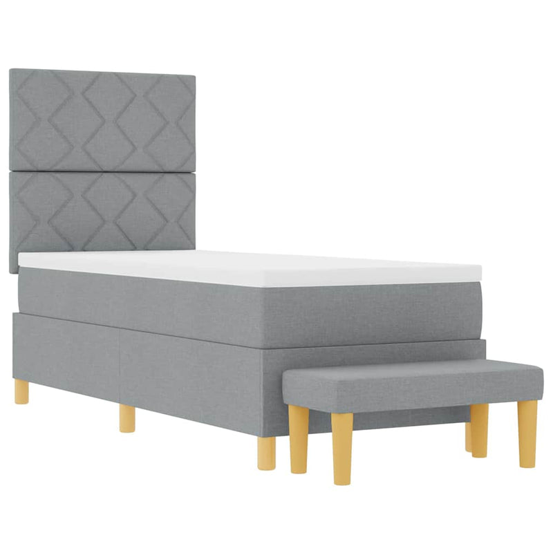 vidaXL Boxrugós ágy matracmal Világosszürke 80 x 200 cm szövet