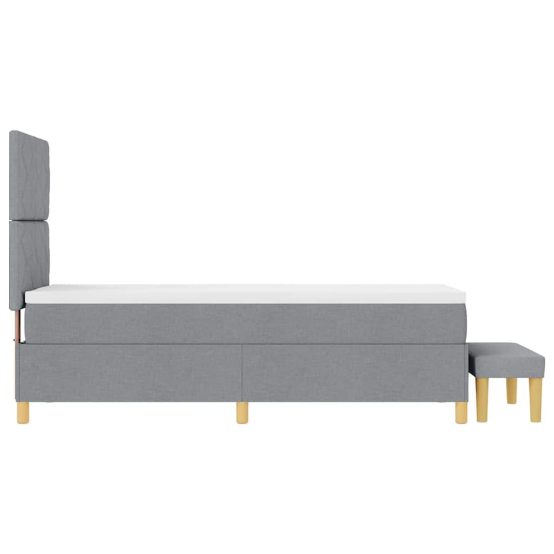 vidaXL Boxrugós ágy matracmal Világosszürke 80 x 200 cm szövet