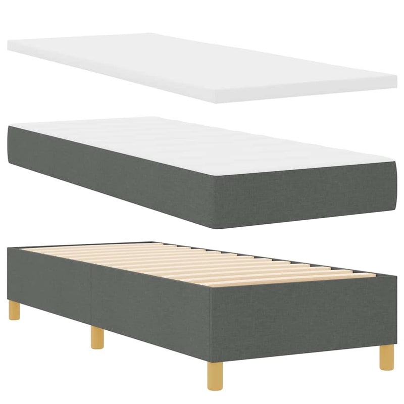 vidaXL Boxrugós ágy matracmal Sötétszürke 80 x 200 cm szövet