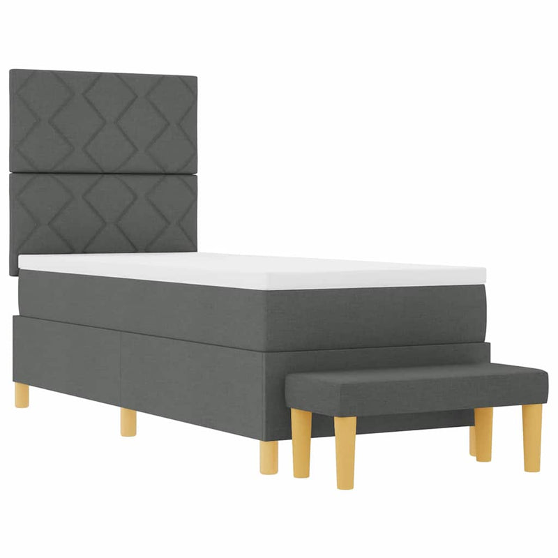 vidaXL Boxrugós ágy matracmal Sötétszürke 80 x 200 cm szövet