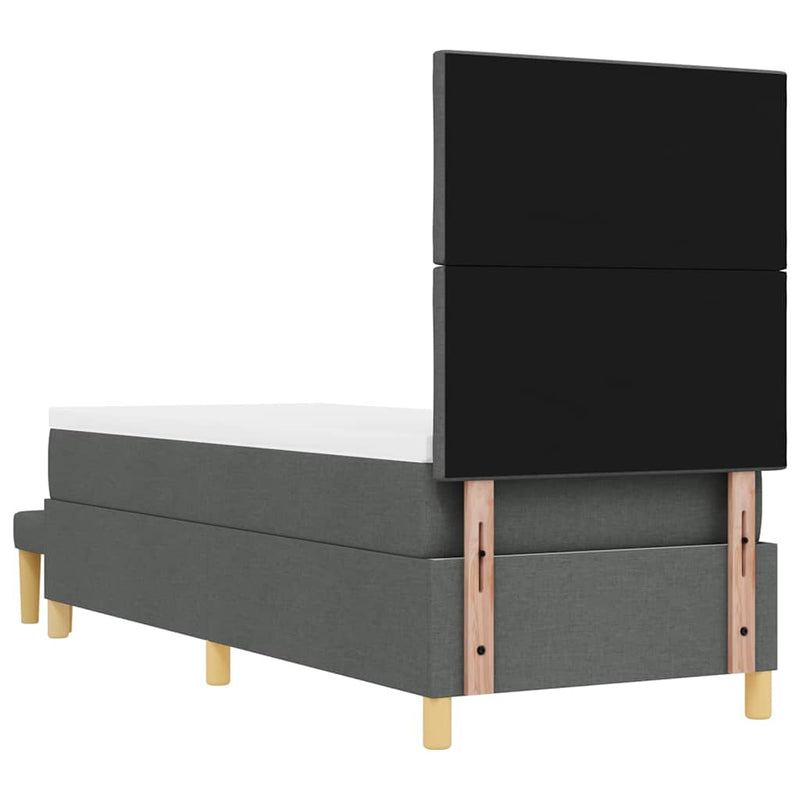 vidaXL Boxrugós ágy matracmal Sötétszürke 80 x 200 cm szövet