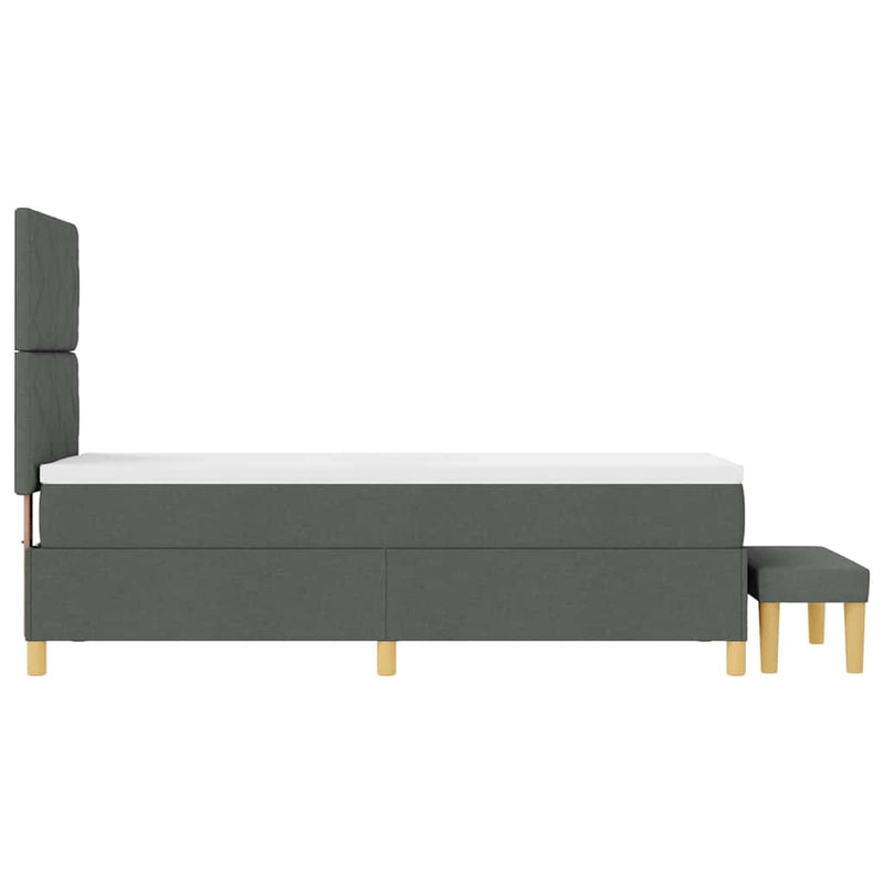vidaXL Boxrugós ágy matracmal Sötétszürke 80 x 200 cm szövet