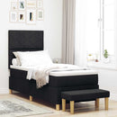 vidaXL Boxrugós ágy párnával fejtámlával Fekete 200 x 80 cm szövet