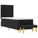 vidaXL Boxrugós ágy párnával fejtámlával Fekete 200 x 80 cm szövet