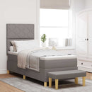 vidaXL Boxrugós ágy fejtámlával Tópszínű 200 x 80 cm szövet