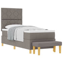 vidaXL Boxrugós ágy fejtámlával Tópszínű 200 x 80 cm szövet