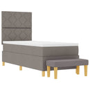 vidaXL Boxrugós ágy fejtámlával Tópszínű 200 x 80 cm szövet
