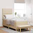 vidaXL Boxrugós ágy párnával fejtámlával Krém 200 x 80 cm szövet