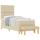 vidaXL Boxrugós ágy párnával fejtámlával Krém 200 x 80 cm szövet