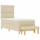 vidaXL Boxrugós ágy párnával fejtámlával Krém 200 x 80 cm szövet