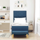 vidaXL Boxrugós ágy fejtámlával Kék 200 x 80 cm szövet