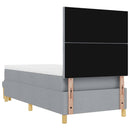 vidaXL Boxrugós ágy párnával Világosszürke 190 x 90 cm szövet