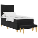 vidaXL Boxrugós ágy párnával fejtámlával Fekete 190 x 90 cm szövet