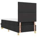 vidaXL Boxrugós ágy párnával fejtámlával Fekete 190 x 90 cm szövet