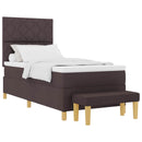 vidaXL Boxrugós ágy fejtámlával Sötét Barna 190 x 90 cm szövet