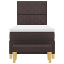 vidaXL Boxrugós ágy matracmal Sötét Barna 90 x 190 cm szövet