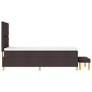 vidaXL Boxrugós ágy fejtámlával Sötét Barna 190 x 90 cm szövet