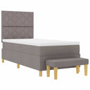 vidaXL Boxrugós ágy párnával fejtámlával Tópszínű 190 x 90 cm szövet