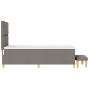 vidaXL Boxrugós ágy párnával fejtámlával Tópszínű 190 x 90 cm szövet