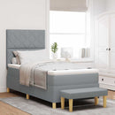 vidaXL Boxrugós ágy fejtámlával Világosszürke 200 x 80 cm szövet