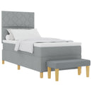 vidaXL Boxrugós ágy fejtámlával Világosszürke 200 x 80 cm szövet