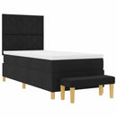vidaXL Boxrugós ágy párnával fejtámlával Fekete 200 x 90 cm szövet