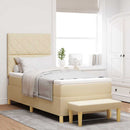 vidaXL Boxrugós ágy fejtámlával Krém 200 x 90 cm szövet