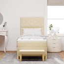 vidaXL Boxrugós ágy fejtámlával Krém 200 x 90 cm szövet