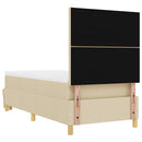 vidaXL Boxrugós ágy fejtámlával Krém 200 x 90 cm szövet