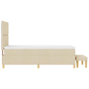 vidaXL Boxrugós ágy fejtámlával Krém 200 x 90 cm szövet