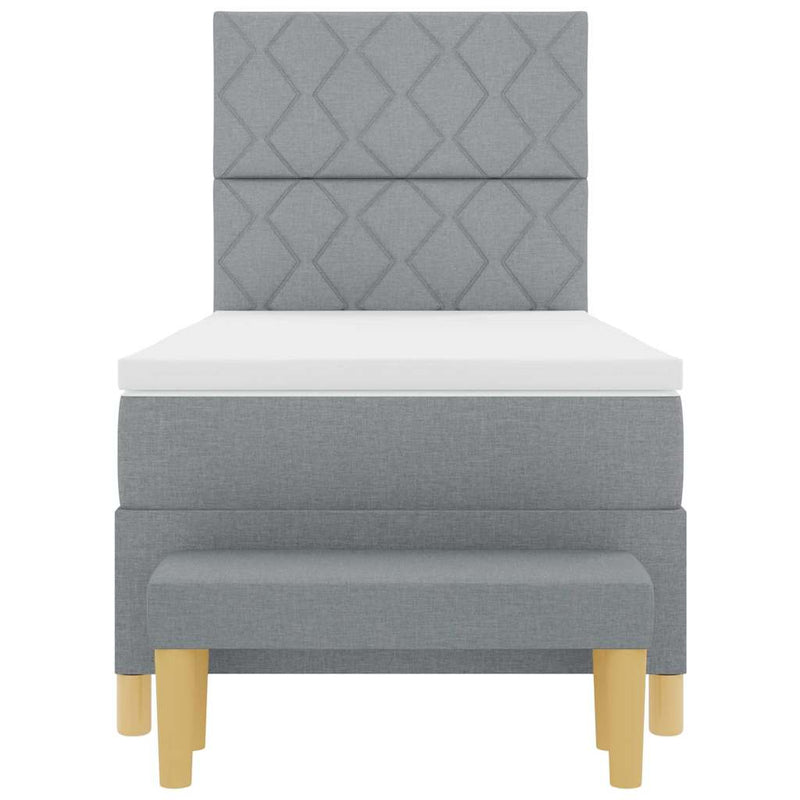 vidaXL Boxrugós ágy matracmal Világosszürke 100 x 200 cm szövet