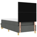 vidaXL Boxrugós ágy párnával Sötétszürke 200 x 100 cm szövet