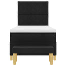 vidaXL Boxrugós ágy matracmal fejtámlával Fekete 100 x 200 cm szövet