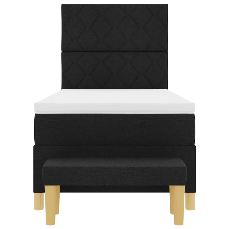 vidaXL Boxrugós ágy matracmal fejtámlával Fekete 100 x 200 cm szövet