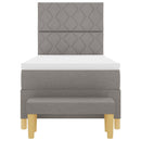 vidaXL Boxrugós ágy matracmal fejtámlával Tópszínű 100 x 200 cm szövet