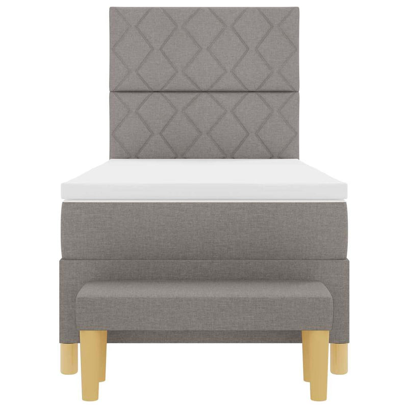 vidaXL Boxrugós ágy matracmal fejtámlával Tópszínű 100 x 200 cm szövet