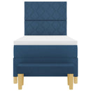 vidaXL Boxrugós ágy matracmal fejtámlával Kék 100 x 200 cm szövet