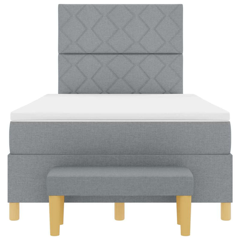 vidaXL Boxrugós ágy matracmal Világosszürke 120 x 190 cm szövet