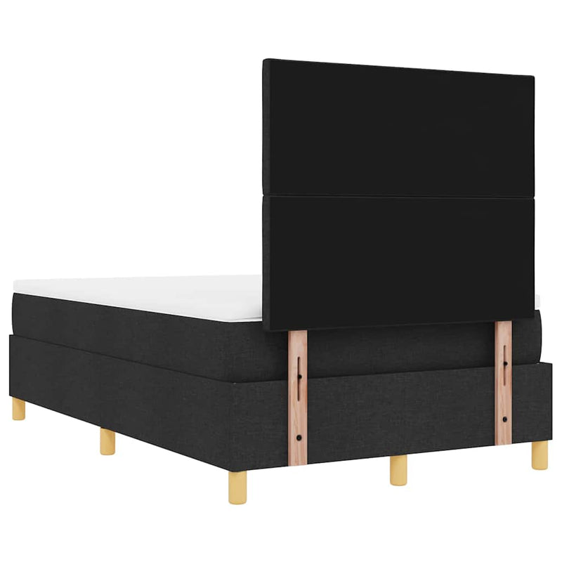vidaXL Boxrugós ágy matracmal fejtámlával Fekete 120 x 190 cm szövet