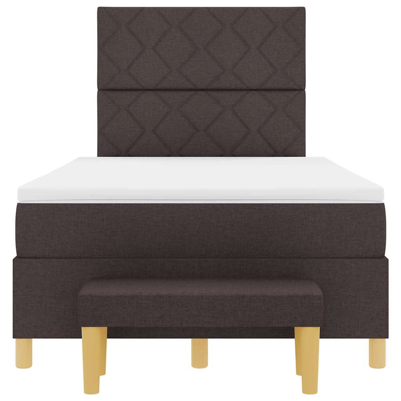 vidaXL Boxrugós ágy matracmal sötétbarna 120 x 190 cm szövet