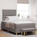 vidaXL Boxrugós ágy fejtámlával Tópszínű 190 x 120 cm szövet