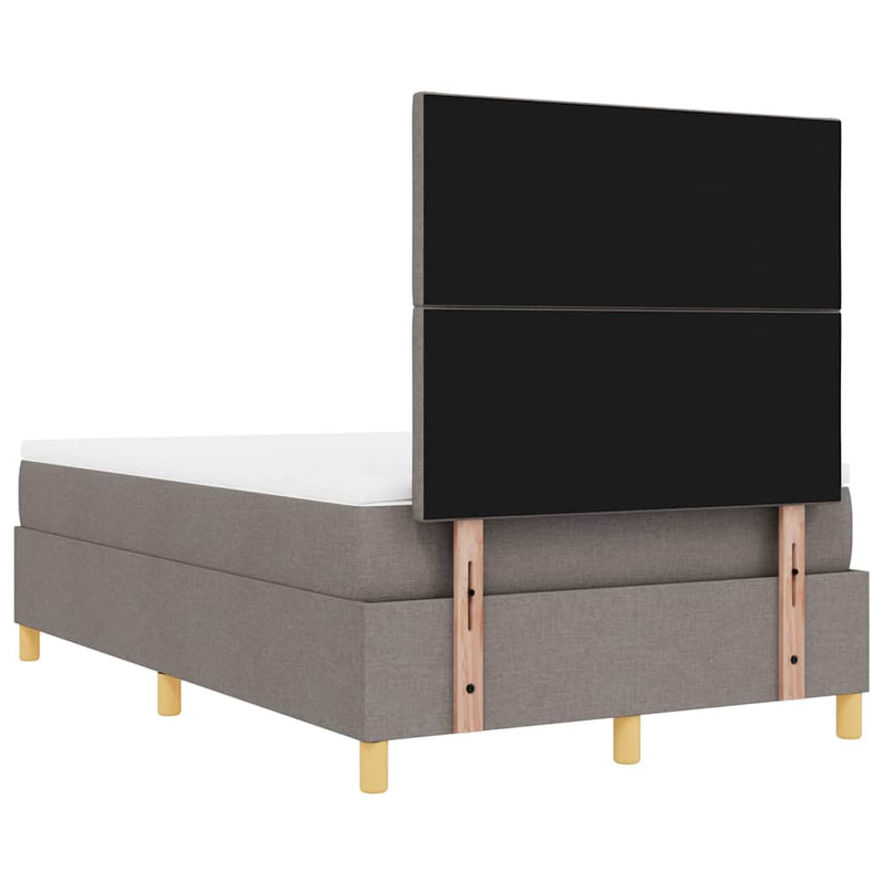 vidaXL Boxrugós ágy matracmal fejtámlával Tópszínű 120 x 190 cm szövet