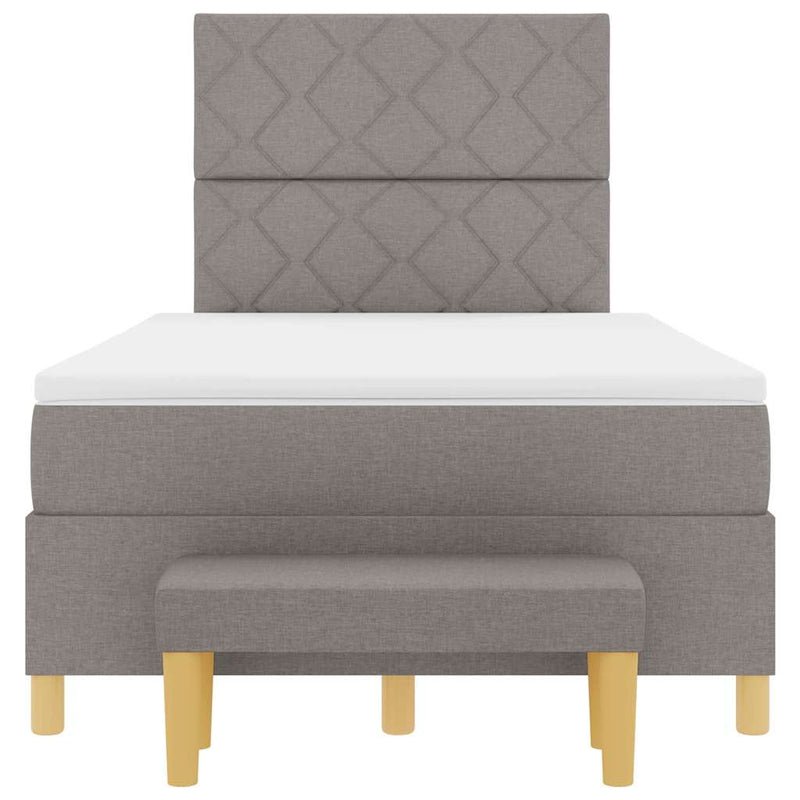 vidaXL Boxrugós ágy matracmal fejtámlával Tópszínű 120 x 190 cm szövet