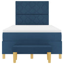 vidaXL Boxrugós ágy matracmal fejtámlával Kék 120 x 190 cm szövet