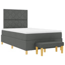 vidaXL Boxrugós ágy párnával Sötétszürke 200 x 120 cm szövet